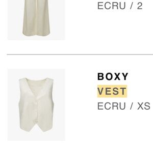 NWT: WeWoreWhat Cream Box Vest XS